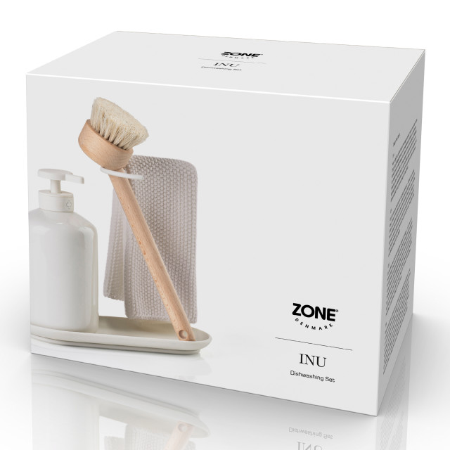 Zone Denmark Inu Dishwashing Set - Off White packaging
