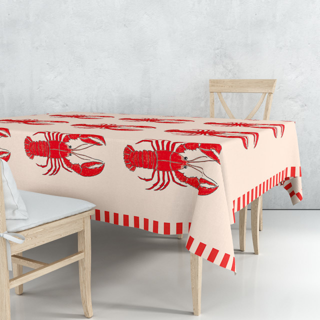 Cara Saven 4 Decor The Lobster Tablecloth - 6-8 Seater on the table
