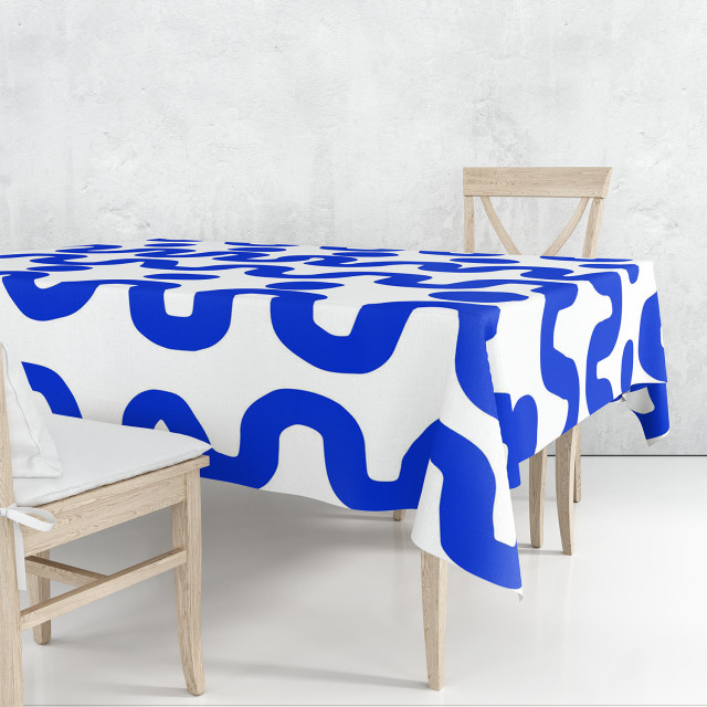 Cara Saven 4 Decor Dot Dot Dash Tablecloth - 6-8 Seater on the table