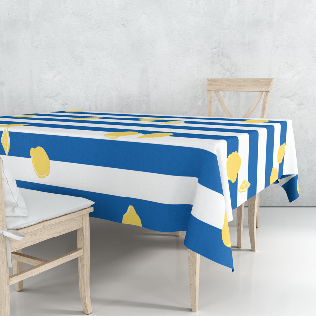 Cara Saven 4 Decor Lemons Tablecloth - 6-8 Seater on the table