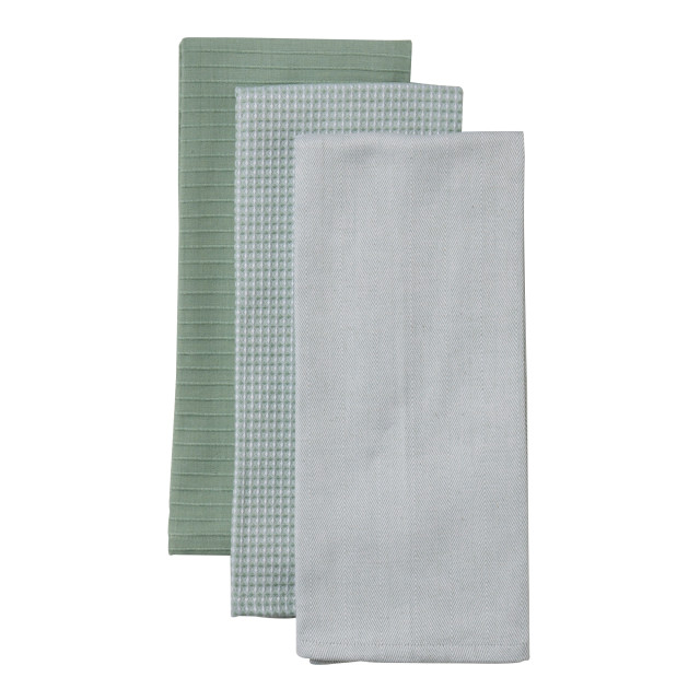 Salisbury & Co Hampstead Tea Towels, Set of 3 - Sage