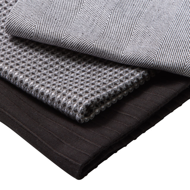 Salisbury & Co Hampstead Tea Towels, Set of 3 - Black detail