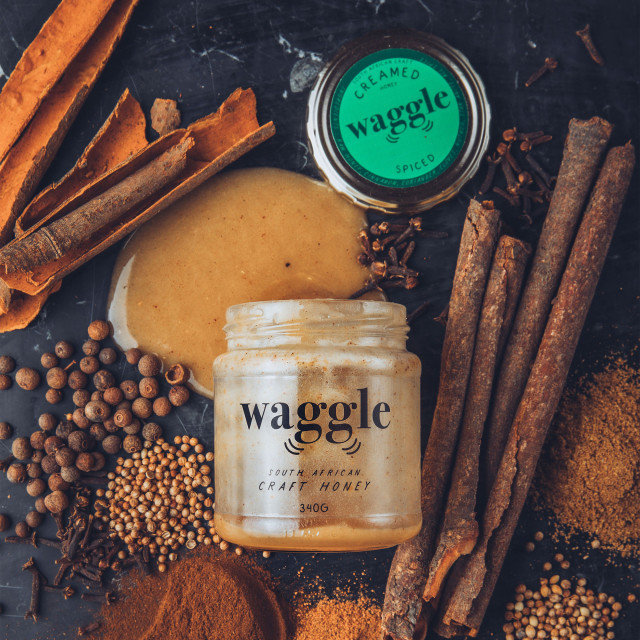 Waggle Spiced Craft Honey, 340g with spices