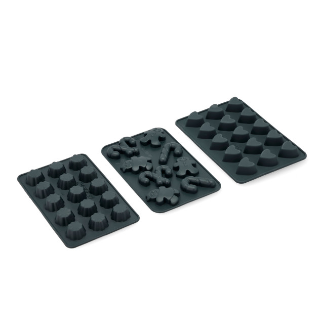 Blomsterbergs Silcone Chocolate Mould, Set of 3 - Grey angle