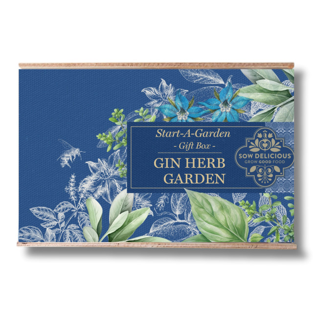 Sow Delicious Start-A-Garden Gin Botanicals Gift Box packaging