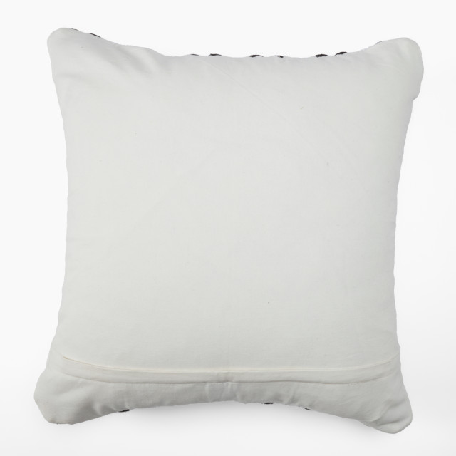 Thread Office Monochrome Stipple Stripe Scatter Cushion with Feather Blend Inner, 60cm x 60cm Back View