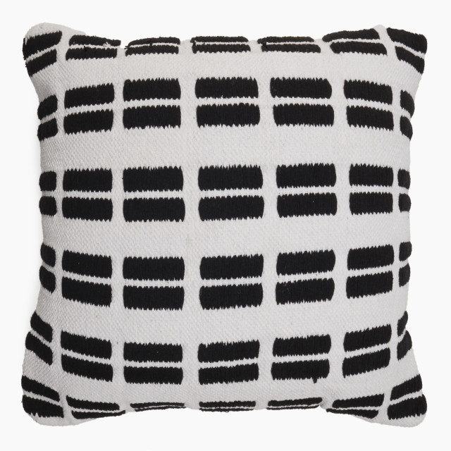 Thread Office Monochrome Stipple Stripe Scatter Cushion with Feather Blend Inner, 60cm x 60cm