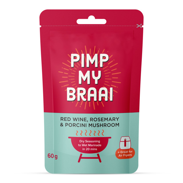 Pimp My Braai Red Wine Rosemary & Porcini Mushroom Dry Rub, 60g