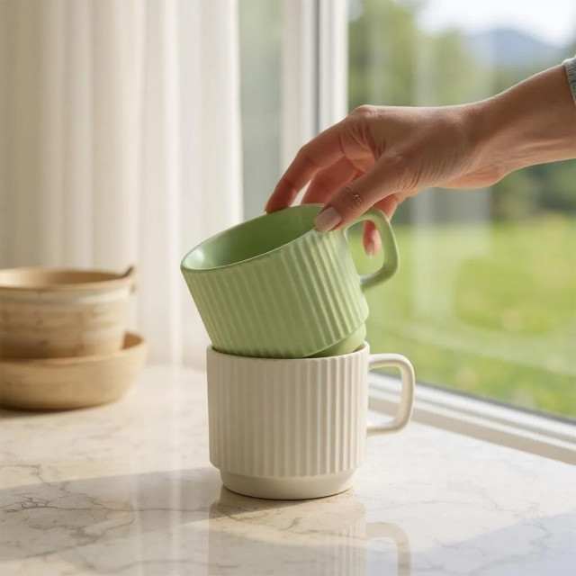 Nicolson Russell Pastel Crete Mug, 240ml - Ivory