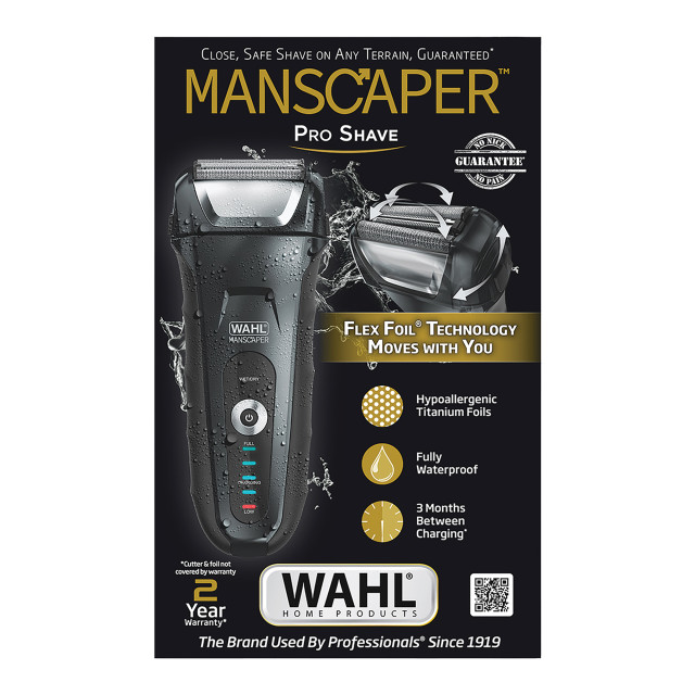 Wahl Manscaper Pro Wet & Dry Rechargeable Shaver packaging