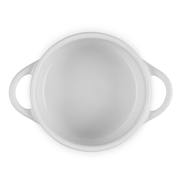 Le Creuset Holly Mini Stoneware Round Cocotte, 10cm - White angle