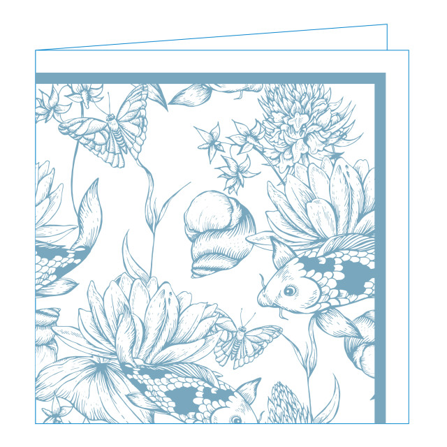 NapKin Cole Catfish Blue Biodegradable Paper Napkins, Pack of 25 detail