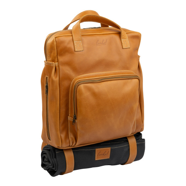 Luuks Gregory Leather 3-Bottle Picnic Back Pack and Blanket