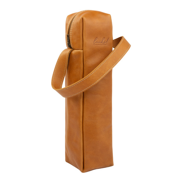 Luuks Leo Square Leather 1-Bottle Wine Cooler