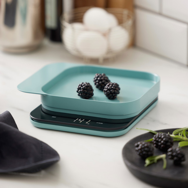 Rosti Mensura Digital Kitchen Scale - Nordic Green with blackberries