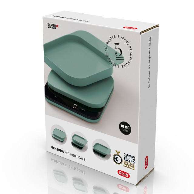 Rosti Mensura Digital Kitchen Scale - Nordic Green packaging
