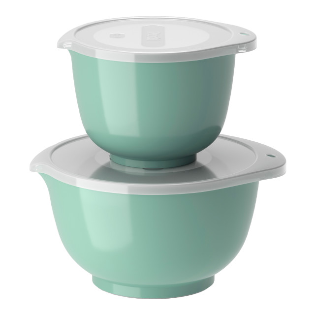 Rosti Margrethe Mixing Bowls with Lids, Set of 2 - Nordic Green