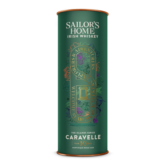 Sailor's Home Caravelle 10 Year Old Irish Whiskey, 750ml packaging