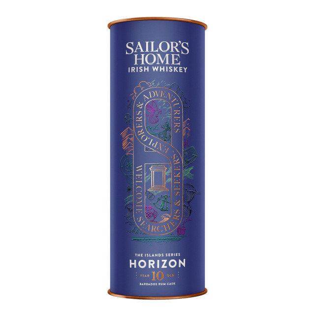 Sailor's Home Horizon 10 Year Old Irish Whiskey, 750ml packaging