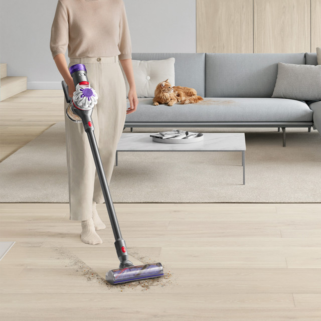 Dyson V8 Advanced Cordless Vacuum Cleaner on wooden floor