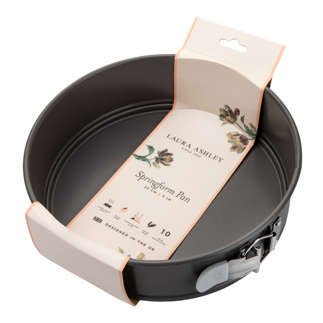 Laura Ashley Non-Stick Carbon Steel Springform Cake Pan, 23.5cm packaging