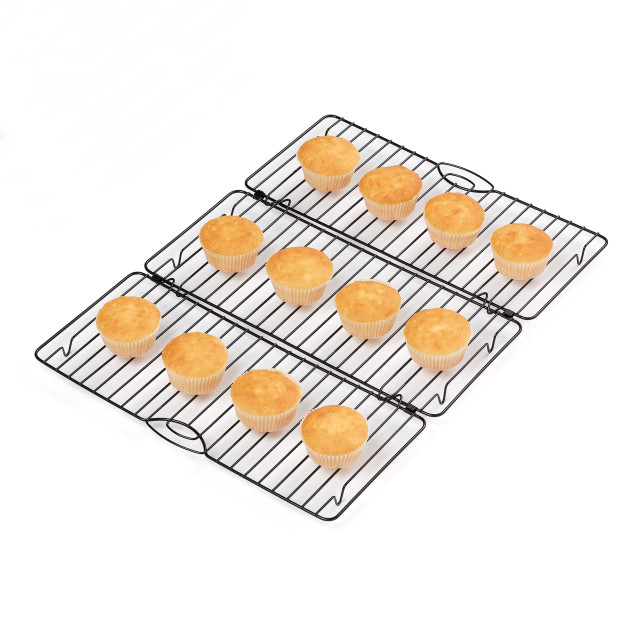 Tala Non-Stick Foldable Rectangular Cooling Rack with cupcakes
