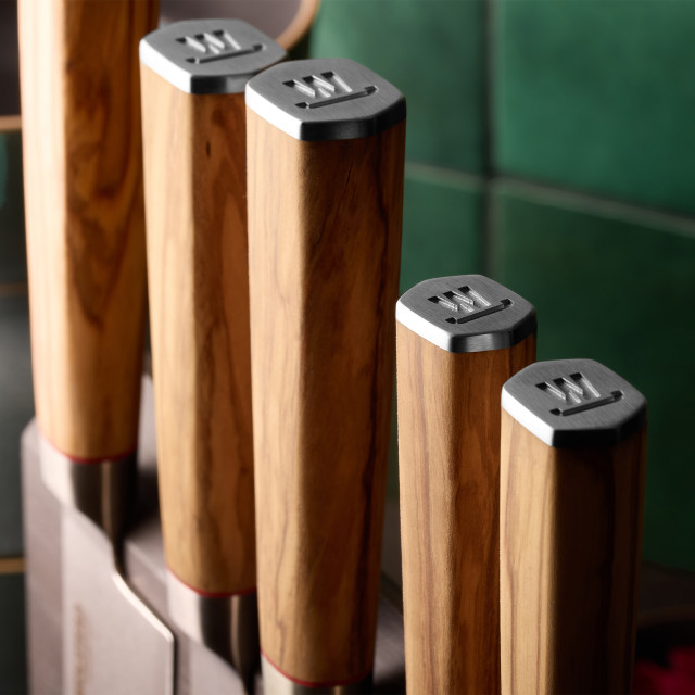 Wolstead Satoru Damascus Knife Block Set, 6-Piece detail