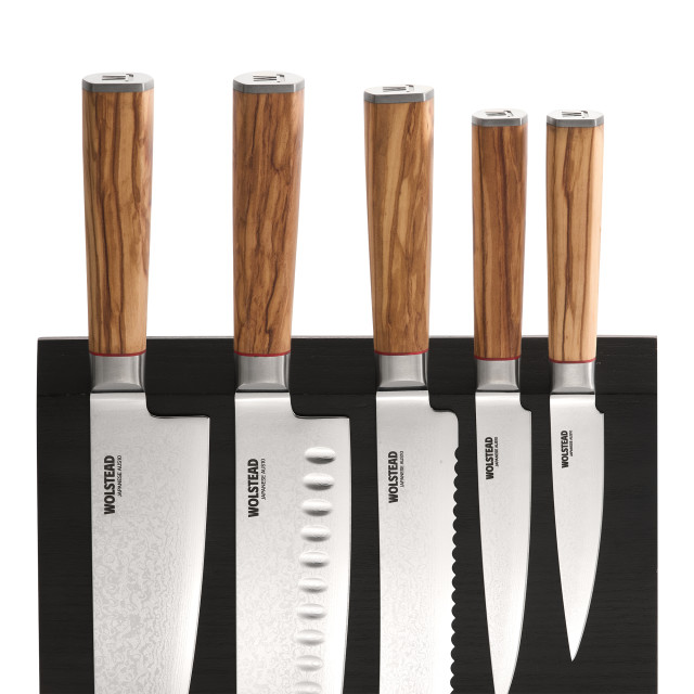 Wolstead Satoru Damascus Knife Block Set, 6-Piece detail
