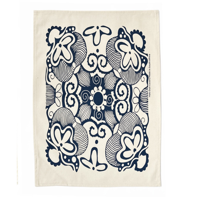Halo Dish Covers Paradise Cotton Tea Towel - Denim