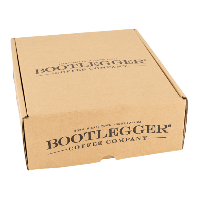 Bootlegger Coffee Company Dark Roast Happy Box, 100 Capsules packaging