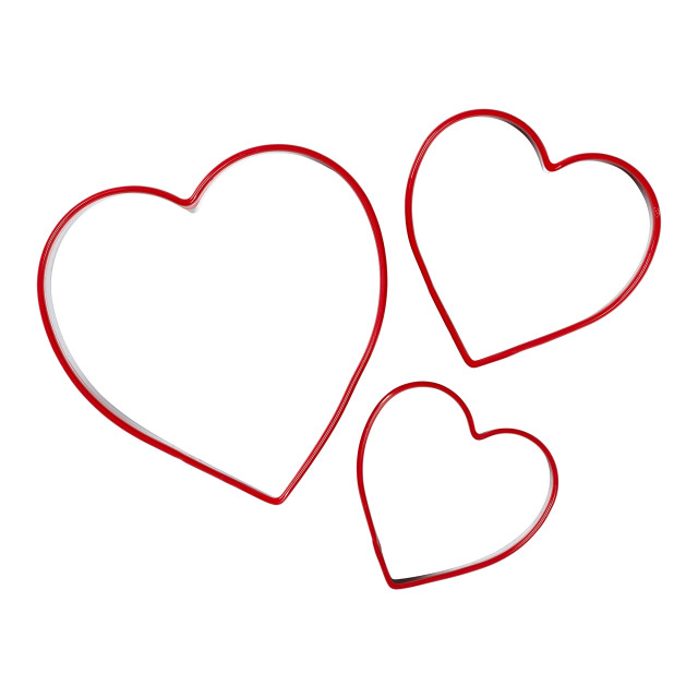 Tala Non-Stick Heart Cutters, Set of 3 angle