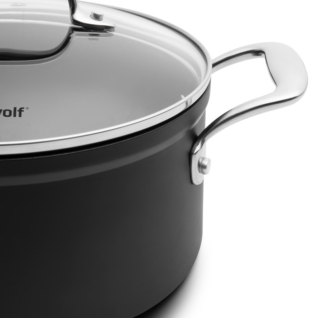 Sagenwolf Titanium Non-Stick Cookware Set with Glass Lids, 5-Piece