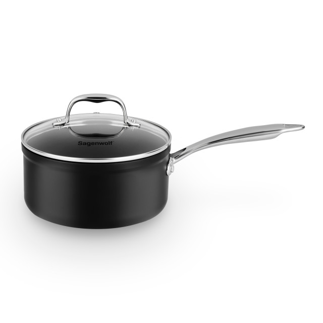 Sagenwolf Titanium Non-Stick Cookware Set with Glass Lids, 5-Piece