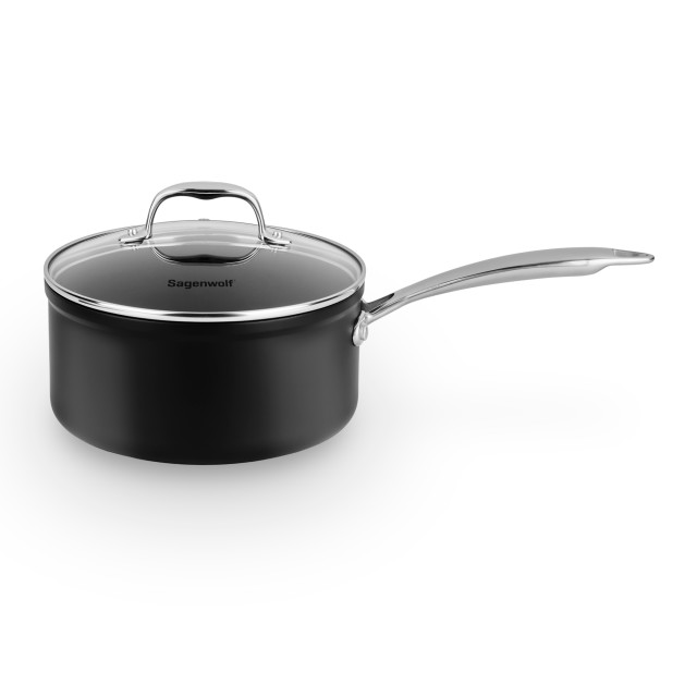 Sagenwolf Titanium Non-Stick Cookware Set with Glass Lids, 5-Piece