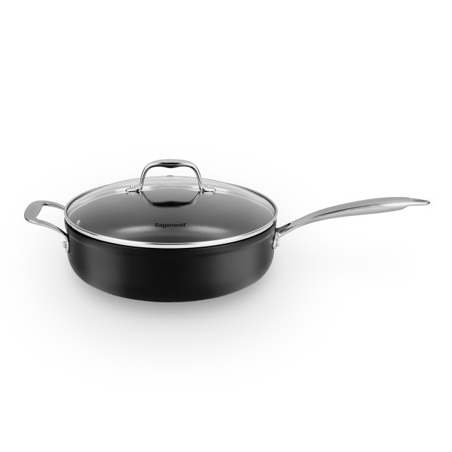 Sagenwolf Titanium Non-Stick Cookware Set with Glass Lids, 5-Piece