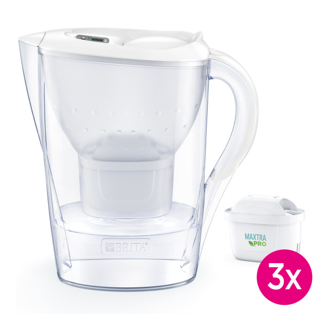Brita Marella White Water Filter Jug with 3 Filters, 2.4L