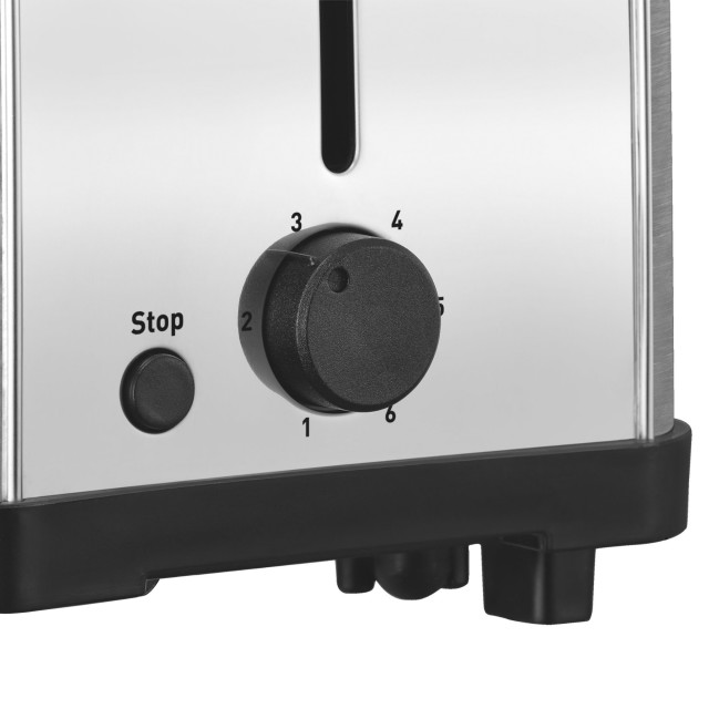Tefal Equinox Stainless Steel 4-Slice Toaster, 1400W detail of the dial