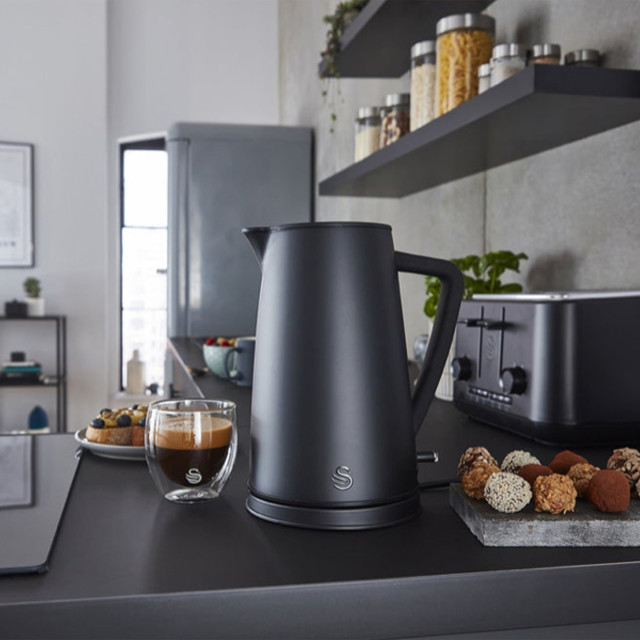 Swan Stealth Cordless Kettle, 1.7L on the kitchen counter