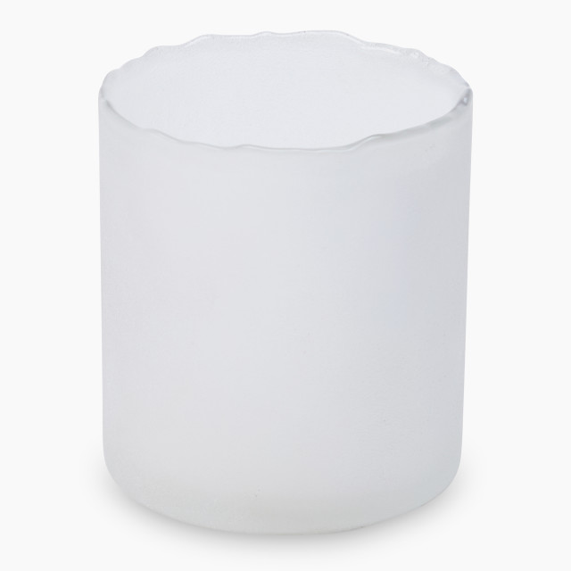 Thread Office White Frosted Raw Edge Candle Holder