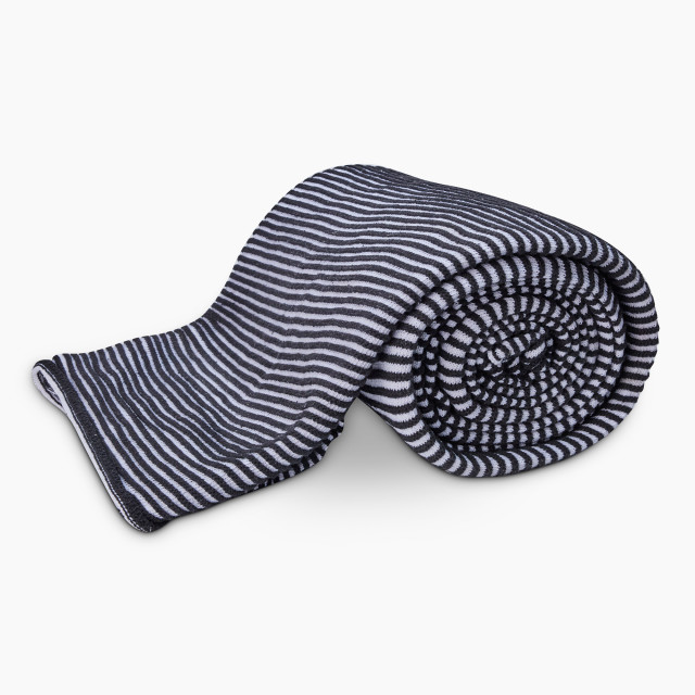 Thread Office Monochrome Stripe Knitted Throw, 140cm x 180cm