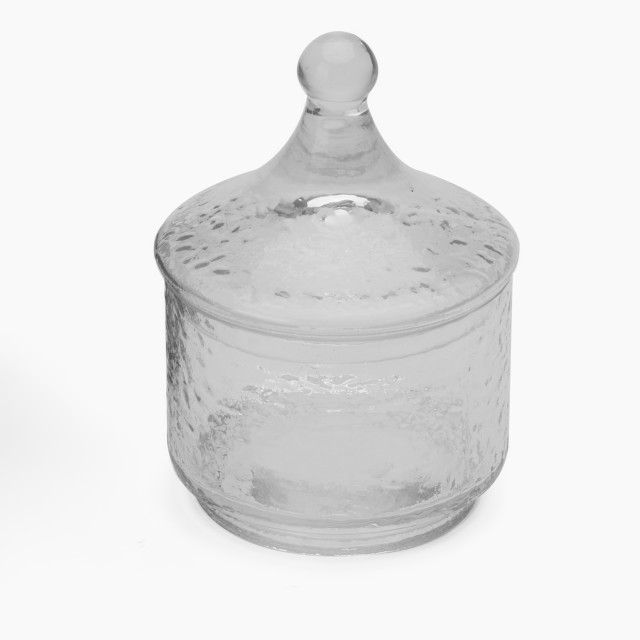 Thread Office Hammered Glass Bathroom Storage Jar - Small