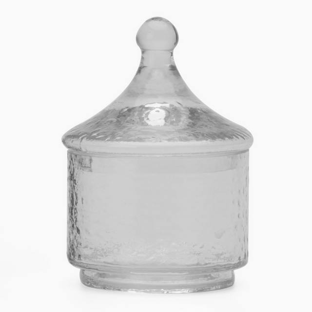 Thread Office Hammered Glass Bathroom Storage Jar - Small Front View