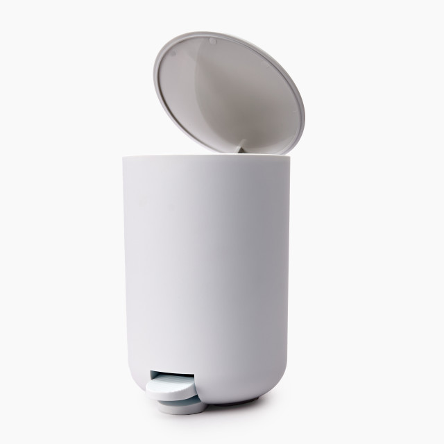 Thread Office Matte White Bathroom Pedal Bin, 30L