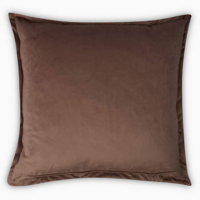 Thread Office Tan Sepia Rochele & Captivate Faux Fur Scatter Cushion with Feather Filled Inner, 60cm x 60cm back view