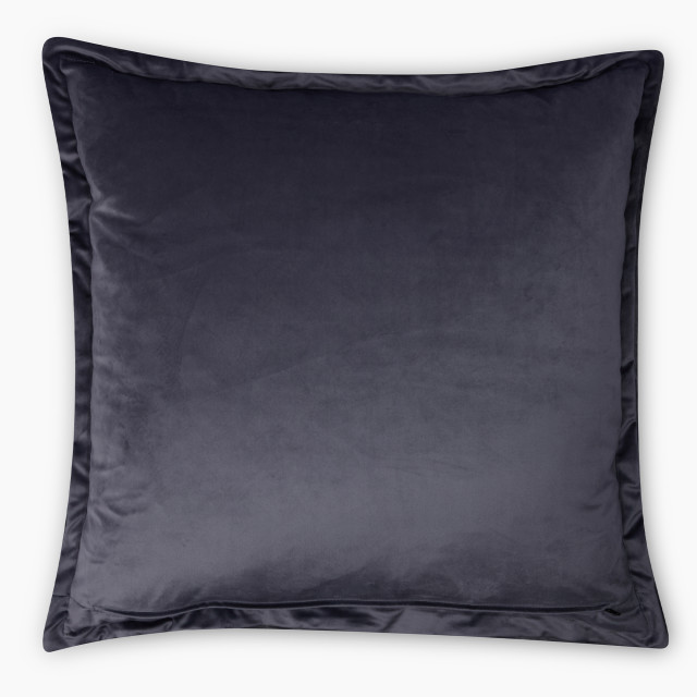 Thread Office Grey Rochele & Captivate Faux Fur Scatter Cushion with Feather Filled Inner, 60cm x 60cm back view