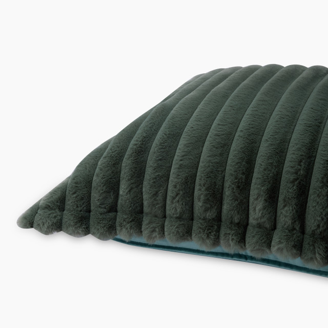 Thread Office Seafoam Rochele & Captivate Faux Fur Scatter Cushion with Feather Filled Inner, 60cm x 60cm close up