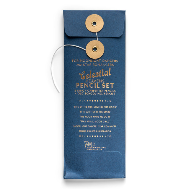Designworks Ink Celestial Heavens Pencils, Set of 6 packaging angle