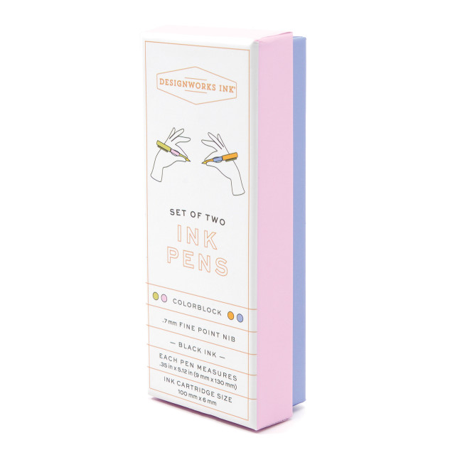 Designworks Ink Colourblock Ink Pens, Set of 2 - Lilac & Cornflower packaging