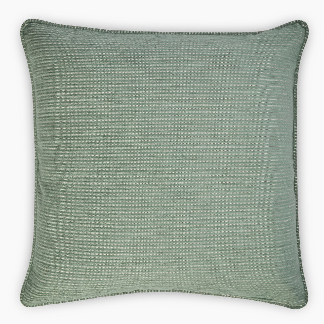 Thread Office Green Ticking Stripe Chenille Scatter Cushion Cover, 60cm x 60cm
