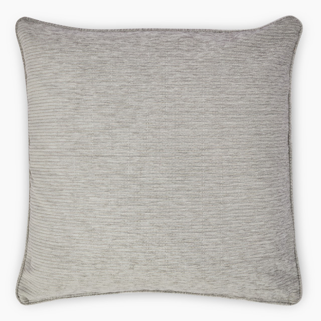 Thread Office Grey Ticking Stripe Chenille Scatter Cushion Cover, 60cm x 60cm